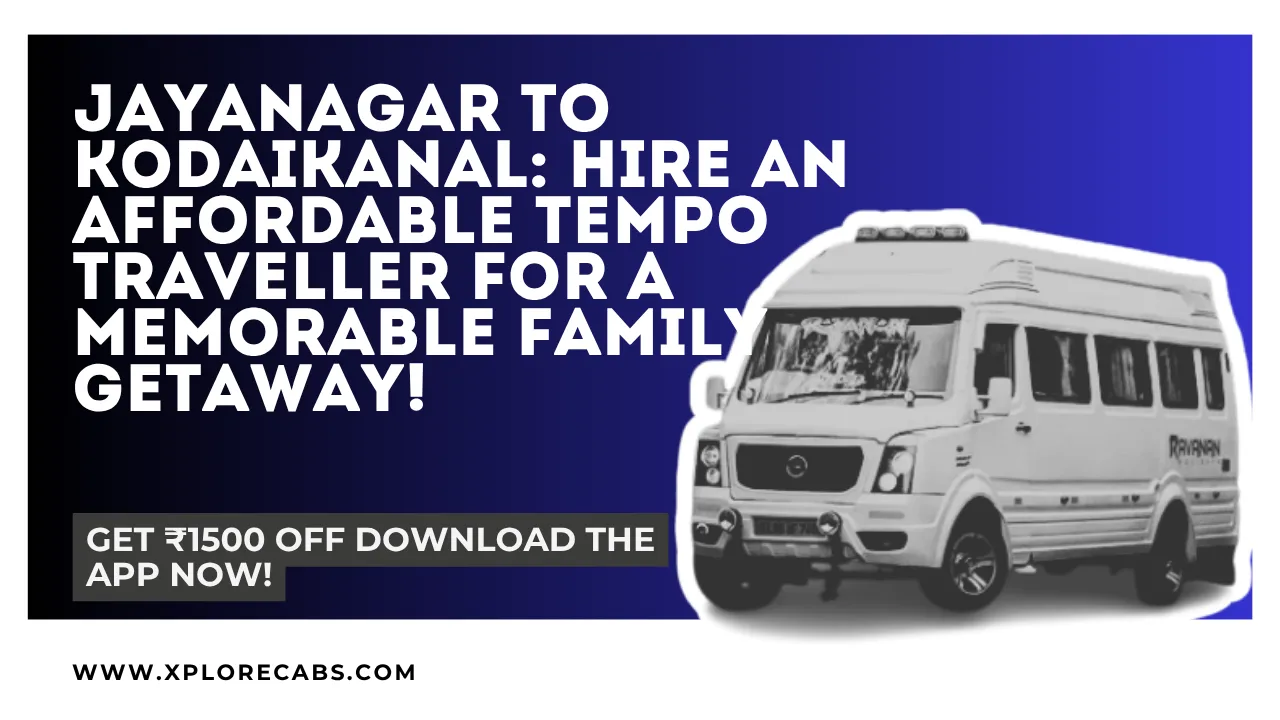 Family boarding a tempo traveller in Jayanagar Bangalore for a Kodaikanal trip