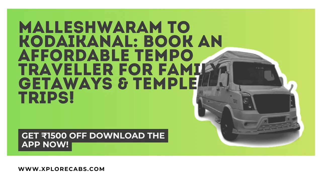 Tempo traveller on Sampige Road Malleshwaram Bangalore ready for a family trip to Kodaikanal and Palani