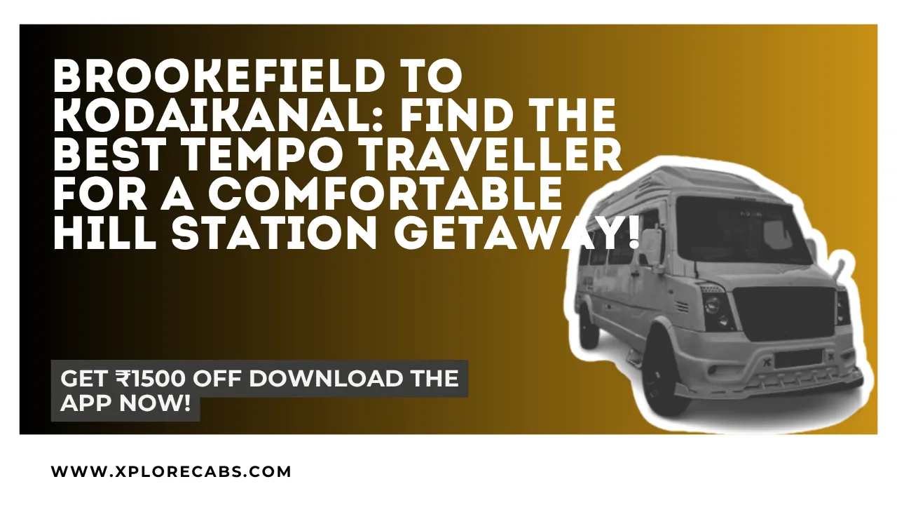 Group boarding a tempo traveller in Brookefield, Bangalore, for a Kodaikanal hill trip