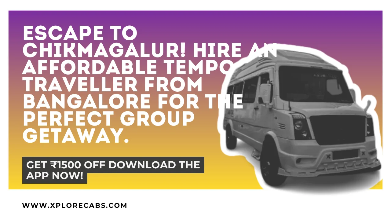 Tempo traveller on a winding road through coffee estates on the Bangalore to Chikmagalur route