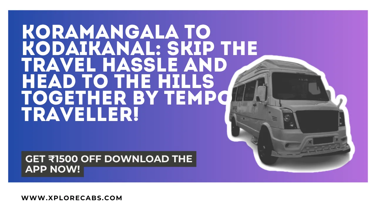 Group of friends boarding a 17 seater tempo traveller in Koramangala for a Kodaikanal trip