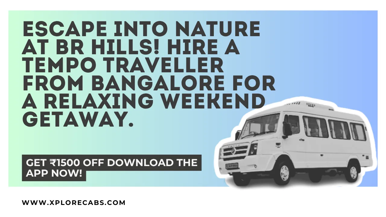 Tempo traveller on the forest road climbing to Biligiri Rangana Hills from Bangalore for a weekend nature trip