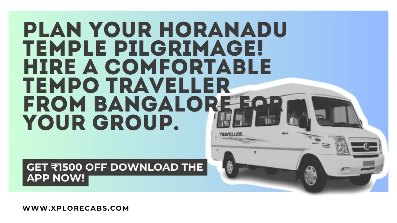 Tempo traveller on the Malnad hill road from Bangalore to Horanadu Annapoorneshwari temple