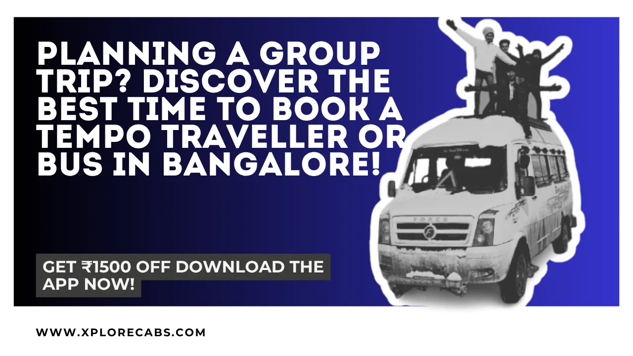 Calendar planning concept beside a tempo traveller for booking group travel in Bangalore by season